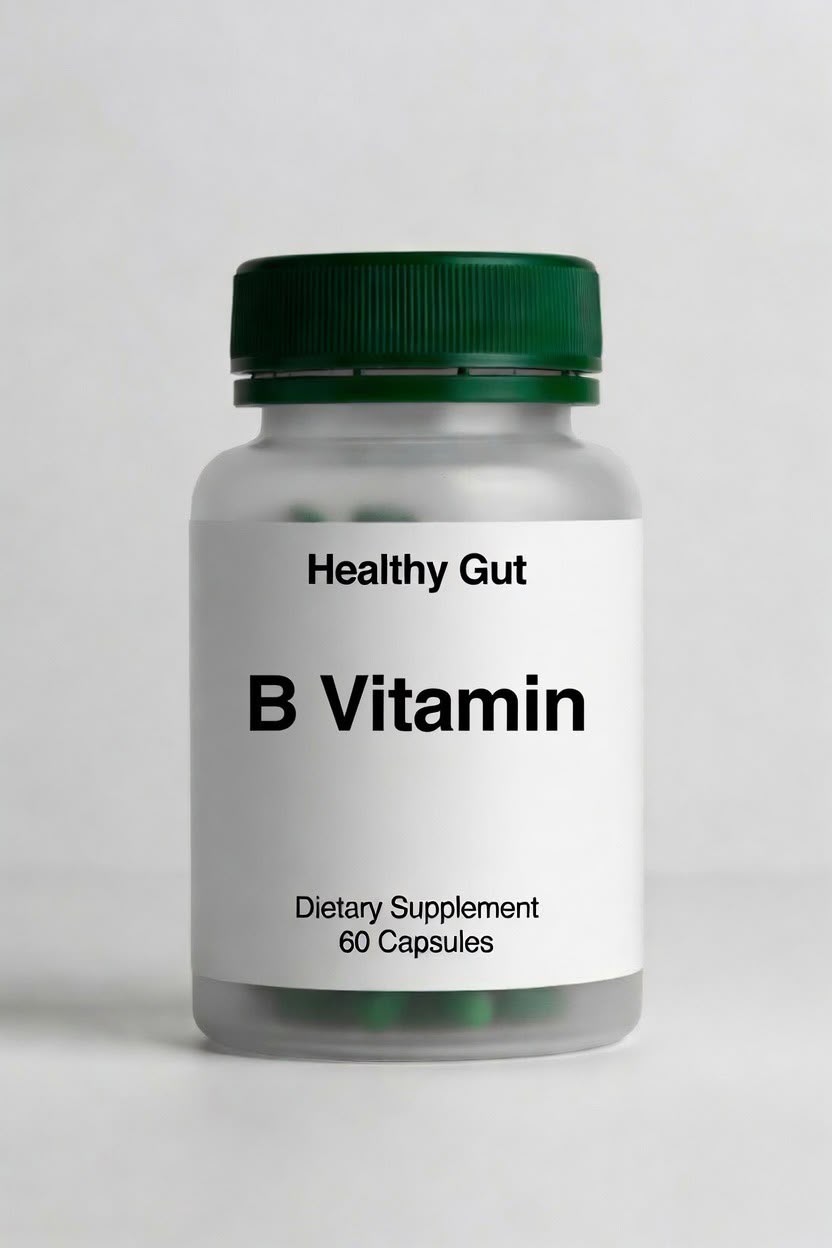 Healthy Gut B Vitamin dietary supplement bottle
