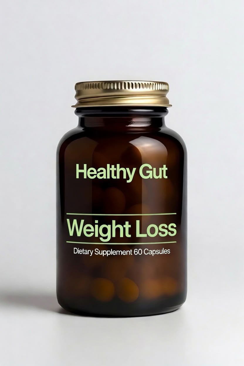 Healthy Gut Weight Loss amber supplement bottle